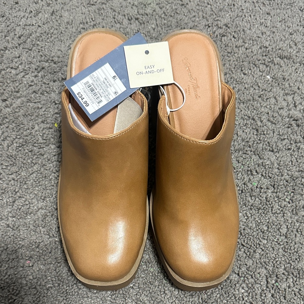 Stylish Tan Platform Mules